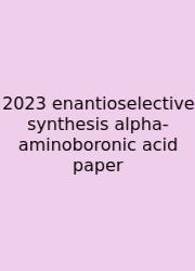 2023 Enantioselective Synthesis Alpha-aminoboronic Acid Paper