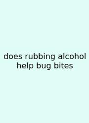 Does Rubbing Alcohol Help Bug Bites