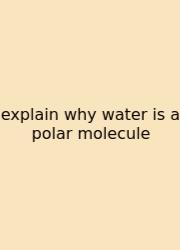 Explain Why Water Is A Polar Molecule