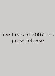Five Firsts Of 2007 Acs Press Release