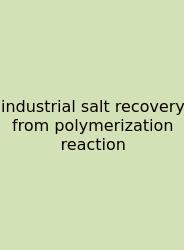 Industrial Salt Recovery From Polymerization Reaction