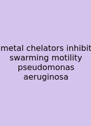 Metal Chelators Inhibit Swarming Motility Pseudomonas Aeruginosa