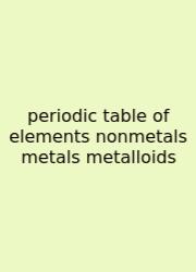 Periodic Table Of Elements Nonmetals Metals Metalloids