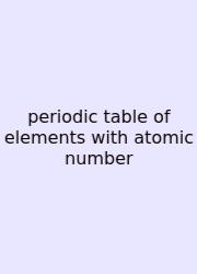 Periodic Table Of Elements With Atomic Number