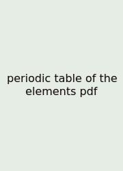 Periodic Table Of The Elements Pdf