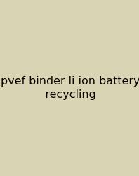 Pvef Binder Li Ion Battery Recycling