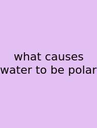 What Causes Water To Be Polar